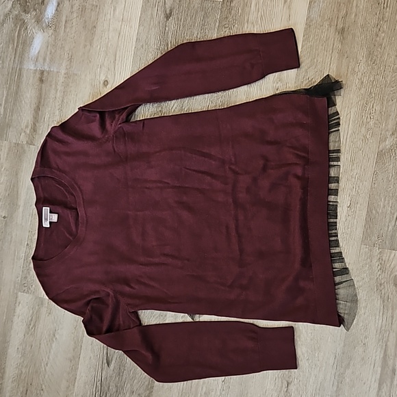 Chelsea28 Tulle Ruffle Back Top. - Picture 4 of 9